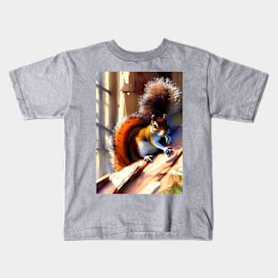 STARTLED SQUIRREL WITH BEAUTIFUL TAIL Kids T-Shirt